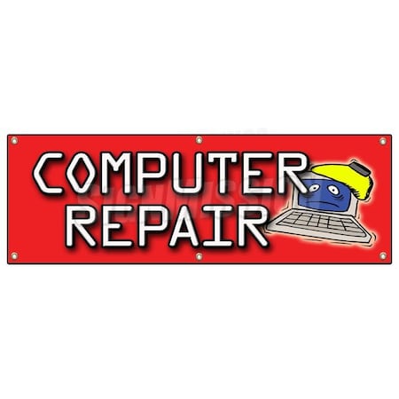 Signmission COMPUTER REPAIR BANNER SIGN monitor screem mouse keyboard network fix B-72 Computer Repair